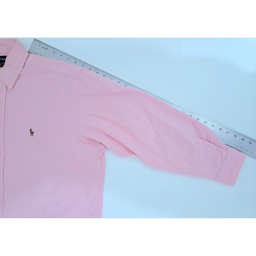 Ralph Lauren Yarmouth Shirt Men 16 1/2-33 Oxford Long Sleeve Button Pink Vintage - Picture 7 of 7